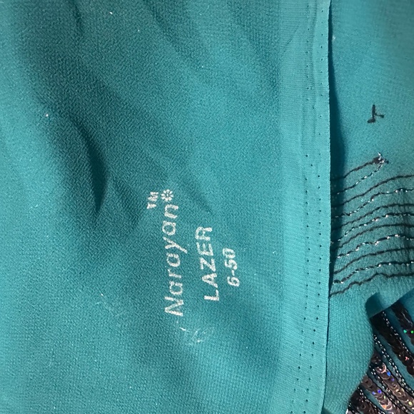 Narayan Lazer Teal Lehenga – Beaded Choli + Skirt – XS/S - Picture 9 of 10